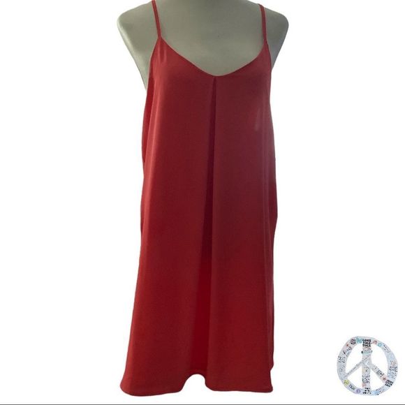 Seductions  two layer chiffon slip dress with string racer back.  Beautiful! - Picture 7 of 7